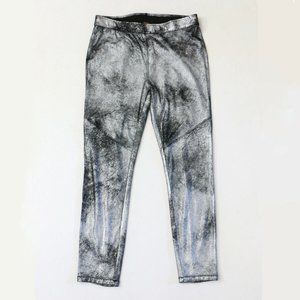 Free People Silver Metallic Shimmer Stretch Leggin